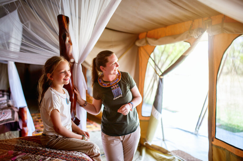 Africa girl child family tented safari camps