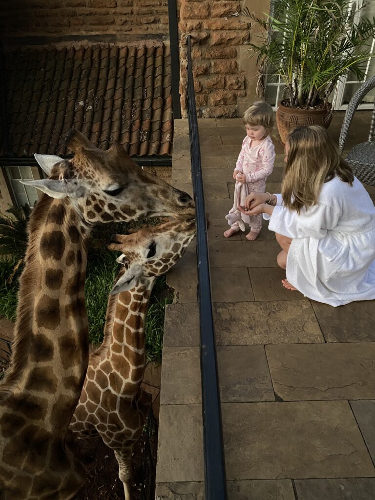 Kenya Giraffe Manor Nairobi Tess and Elsa family safari