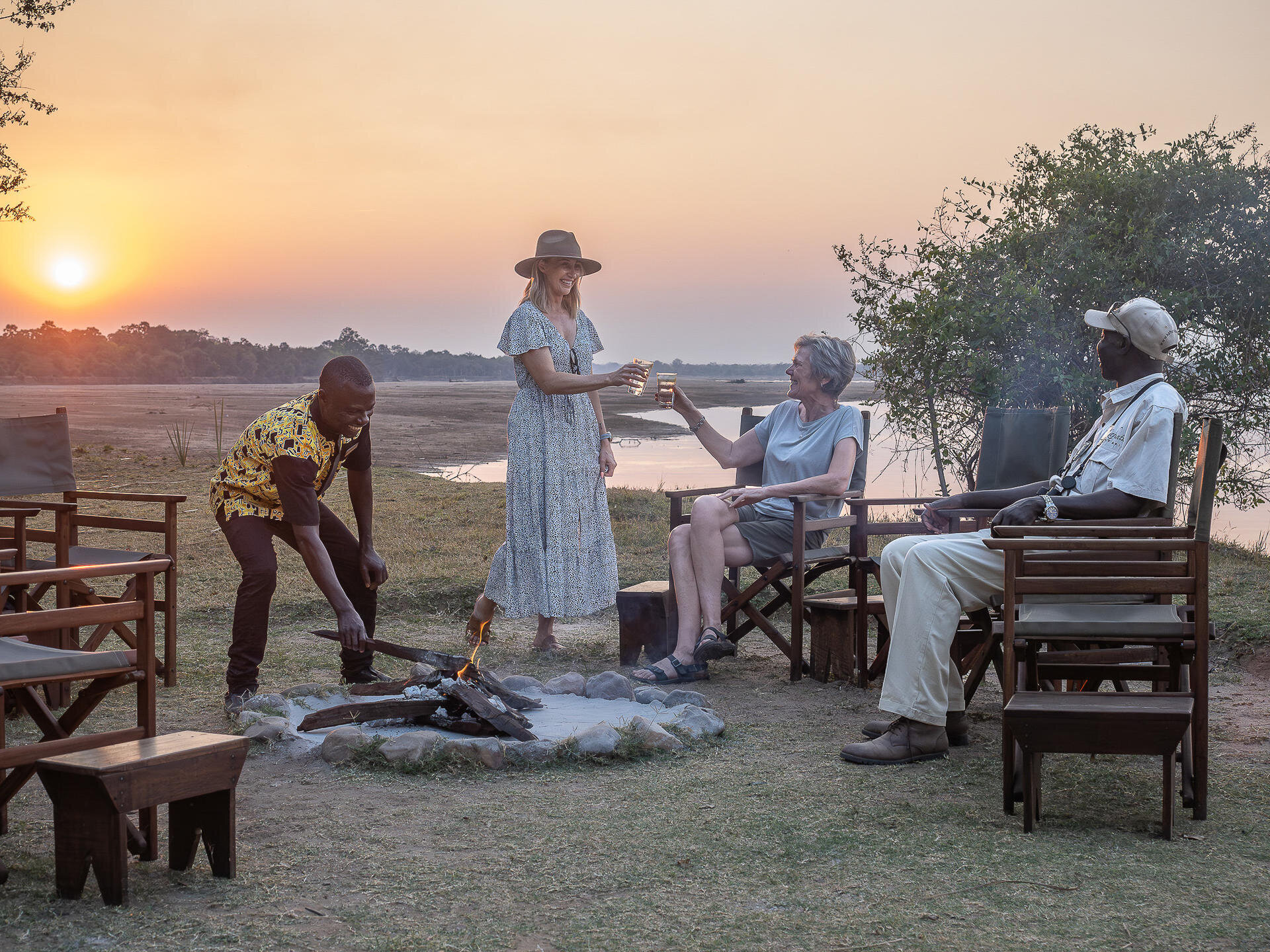 Bushcampp Dad Raps Island Bush Camp - Coral Tree - Zambia Family Safaris